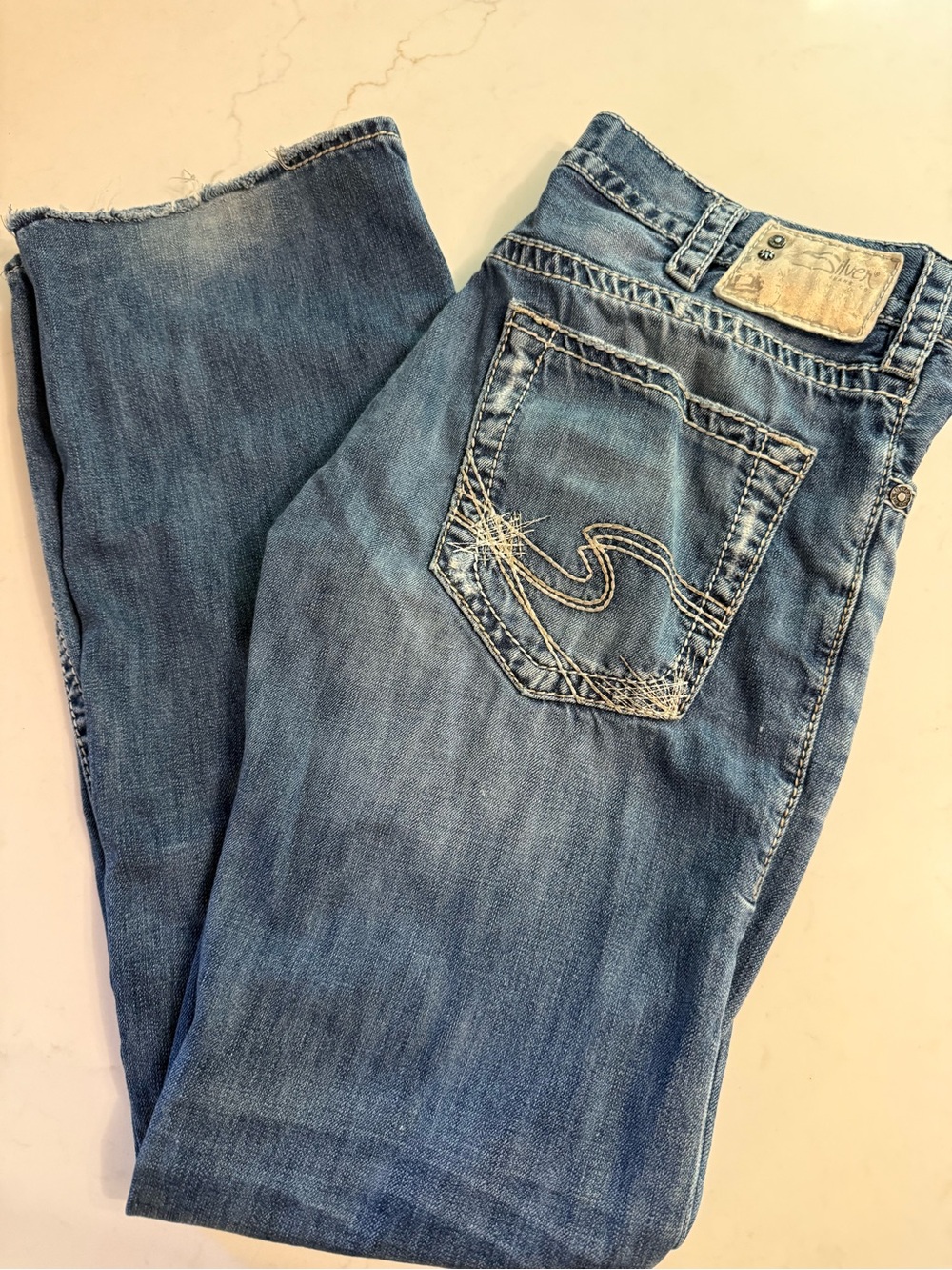 Silver Jeans Light Blue Distressed Denim Jeans